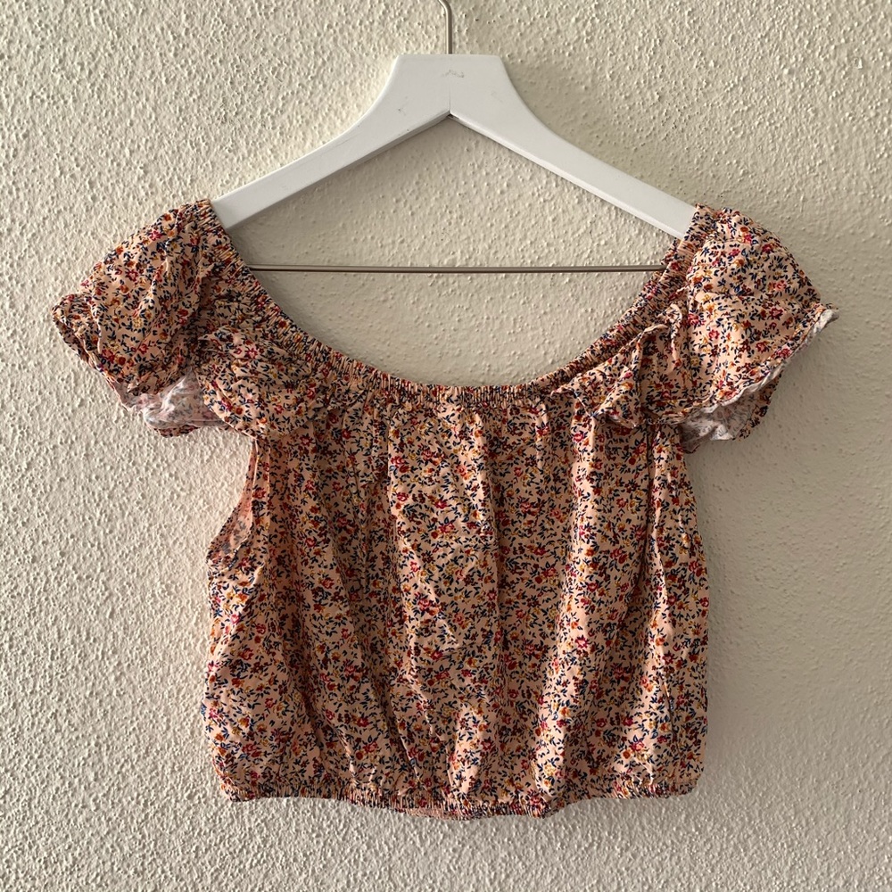 XHILARATION Floral Crop Top Mini Skirt 2pc Set Medium - Picture 5 of 16